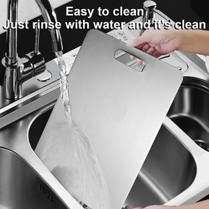 <span class=keywords><strong>Tabla</strong></span> de <span class=keywords><strong>Cortar</strong></span> de Titanio Puro 100% Resistente a los Arañazos de Grado Alimenticio, Doble Cara, para Cocina - Product Image 3