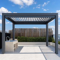 Pergola intelligente en aluminium avec commande par application, capteur de pluie automatique, toit à lames motorisées, imperméable