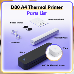 Imprimante thermique sans encre portable A4 pour les propriétaires de petites entreprises et de commerces de détail, imprimante de documents sans fil pour les factures de commande, personnalisable - Product Image 3