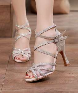 <span class=keywords><strong>Chaussures</strong></span> de Danse Latine pour Femmes, 8,5 cm, avec Strass pour la Danse de Salon, la <span class=keywords><strong>Salsa</strong></span>, la <span class=keywords><strong>Bachata</strong></span>, les Mariages, les Spectacles et les Fêtes, en Satin - Product Image 4