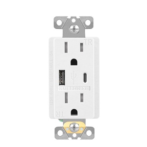 Fahint OEM UL Cul 인증 FTR15C <span class=keywords><strong>5</strong></span>.0A 미국 표준 북미형 15A USB A C 고품질 고속 충전 방수 콘센트 - Product Image 1