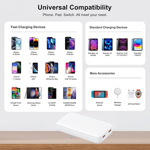 <span class=keywords><strong>Chargeur</strong></span> USB C GaN2.0 65W Fin 2 Ports Charge Rapide Bloc Adaptateur d'Alimentation <span class=keywords><strong>USBC</strong></span> pour <span class=keywords><strong>MacBook</strong></span> <span class=keywords><strong>Air</strong></span> Dell XPS Galaxy S25 Ultra - Product Image 4