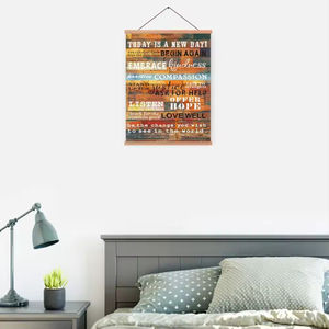 Tela di alta qualità pittura di arte della parete in legno naturale magnetico Frameless Poster ispiratore <span class=keywords><strong>citazioni</strong></span> pittura di arte della parete - Product Image 4