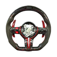 Volant en cuir avec affichage LED en fibre de carbone forgée pour BMW F10 F30 E46 E80 M3 M4 M5, amélioration de l'intérieur de la voiture