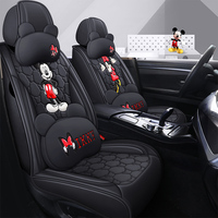 Housse de Siège Taille Universelle en Cuir PU et Tissu, Ensemble Complet, Ajustement Universel, pour Voiture de Luxe