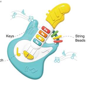 Enfant en bas âge éducation préscolaire Instrument de musique jouet dessin animé <span class=keywords><strong>basse</strong></span> touches sonores orgue jouet guitare électrique pour les enfants - Product Image 2