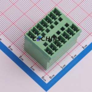 JL15EDGRH-38114G01 Plug-in Terminal Block Bent Lead Through Hole,P=3.81mm Board-to-Board / Socket - Closed 2x7P 3.81mm Green - Product Image 1