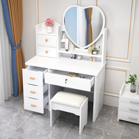 Coiffeuse intégrée en plastique tendance pour baie vitrée, avec rangement, pour petit appartement, garantie 1 an pour usage domestique