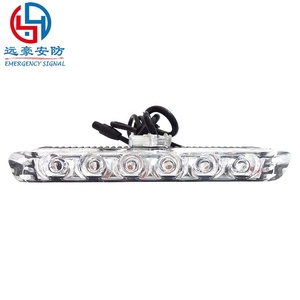 Lumière led <span class=keywords><strong>rouge</strong></span>/bleue clignotante de sécurité, base en aluminium, lumières bleues de gril, 1W, phare led, lumière d'avertissement d'urgence pour véhicule - Product Image 2