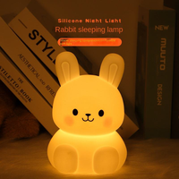 Creative Fat Da Silicone Lapin Veilleuse Chevet Dormir Lampe LED Fête Des Enfants Cadeau Clap Lampe Effet Explosion Dessin Animé