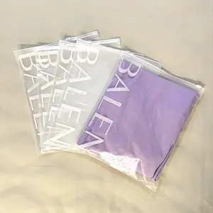Изготовленный на заказ собственный логотип одежда футболка молния упаковка матовый пластиковый прозрачный мешок на молнии