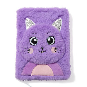 New Creative A5 Color Cartoon <b>Diary</b> Loose-Leaf Printed Cute Animal Cover Furry Plush Gift Notebook for Kids - Product Image 2