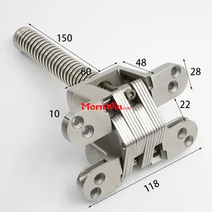 118MM 304 Stainless steel adjustable spring Invisible concealed hinges SOSS Fire Rated Invisible Spring Closer Hinge Pivots