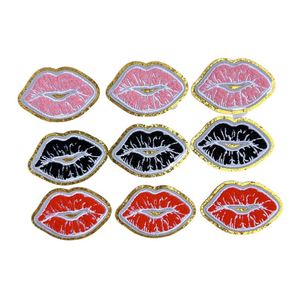 Nouveaux patchs thermocollants en chenille à paillettes dorées pour lèvres - Product Image 3