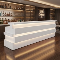 Comptoir de bar moderne en pierre solide blanche, petit et durable, pour bar à domicile, restaurant, club, hôtel