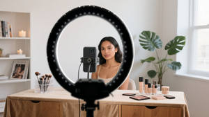 DENGWEI 21 pouces <span class=keywords><strong>55</strong></span> <span class=keywords><strong>Cm</strong></span> LED anneau lampe maquillage beauté remplissage anneau lumière pour Selfie téléphone diffusion en direct éclairage photographique - Product Image 2