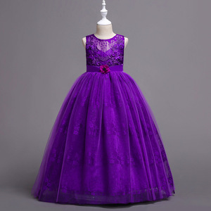 Estate <span class=keywords><strong>Tulle</strong></span> fiore ragazze vestito per la festa di nozze bambino principessa spettacolo abito lungo per bambini abiti per ragazze formale abiti da sera - Product Image 6
