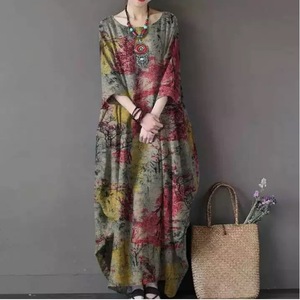 Robe maxi décontractée pour femmes <span class=keywords><strong>MIER</strong></span>, écologique, tissée, à imprimé numérique floral - Product Image 6
