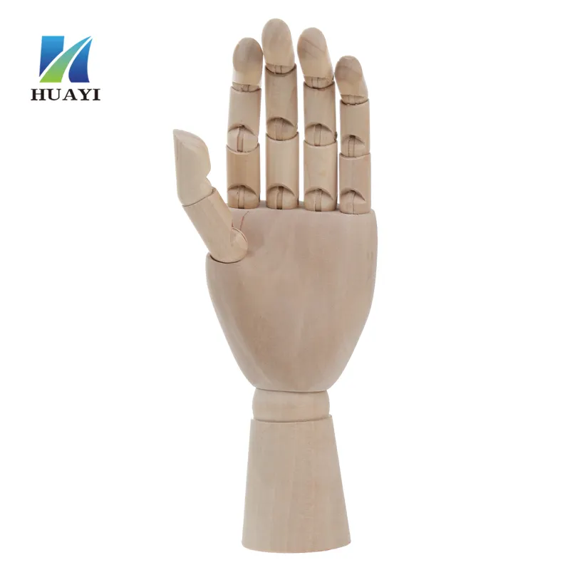 Disegno dell'artista in legno flessibile dita manichino modello statua mano manichino per esposizione guanto