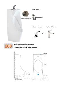 Moderno design automatico ad induzione in ceramica verticale pavimento orinatoio per gli uomini a mano premere orinatoio per uso alberghiero e ospedaliero - Product Image 3