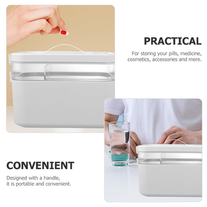 Organisateur de placard à <span class=keywords><strong>pharmacie</strong></span>, trousse de premiers secours vide avec poignée, boîte de rangement portable multi-usages pour la maison - Product Image 5
