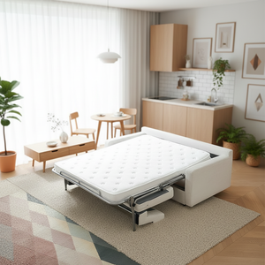 أريكة سرير حديثة 2 في 1 قابلة للتحويل بمقعدين مع فرشة قابلة للطي مخفية لغرفة المعيشة والشقق - Product Image 2