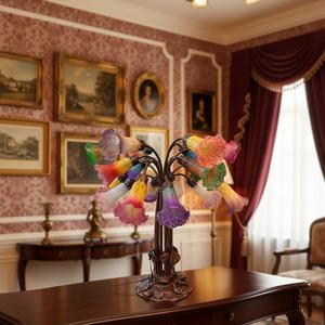 Pantalla de cristal soplado con 18 cabezas múltiples, diseño Lirio de Estanque, Novedad Europea, LED para lámpara de mesa, pantalla para lámpara de pie, bombilla E14 - Product Image 3