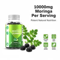 Gomitas de Moringa OEM de Marca Privada, Extracto de 10000mg, Veganas, Sin Azúcar, Halal, para Belleza y Adelgazamiento, Mezcla de Dulces Naturales a Base de Plantas