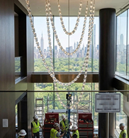 Lustre moderne de luxe en laiton cascade, suspension en forme de U, éclairage à économie d'énergie 2700K blanc chaud doux pour salon