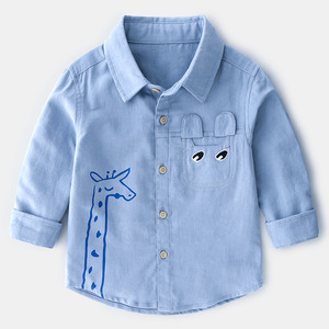 Vêtements pour garçons Boutique de vêtements pour garçons Chemise décontractée à manches longues en coton à motif abstrait de boutique en ligne en gros - Product Image 5