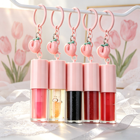 Huile à lèvres végétalienne brillante de haute qualité, saveur fruitée, faible MOQ, marque privée, huile à lèvres rose transparente en gros