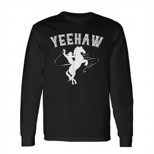 T-shirt à manches longues Yeehaw Cowboy, design équestre Western Rodeo - Product Image 2