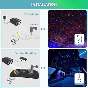 Kit d'éclairage étoilé Twinkle Headliner, 1000 pièces, lumières à fibres optiques pour plafond, commande par application/télécommande, RGBW, pour toit de <span class=keywords><strong>voiture</strong></span>, plafond de maison - Product Image 4