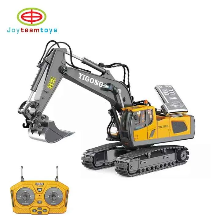 2,4 Ghz 1/20 escala Rc excavadora juguetes de Metal excavadora 592 excavadora de Control remoto juguete 11Ch del Huina 1550 de fundición Juguetes