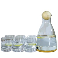 Ensemble bouilloire et tasses en verre ambré gris fait main de 1,8 litre, écologique, grande capacité, style américain, pour usage domestique et commercial, personnalisable