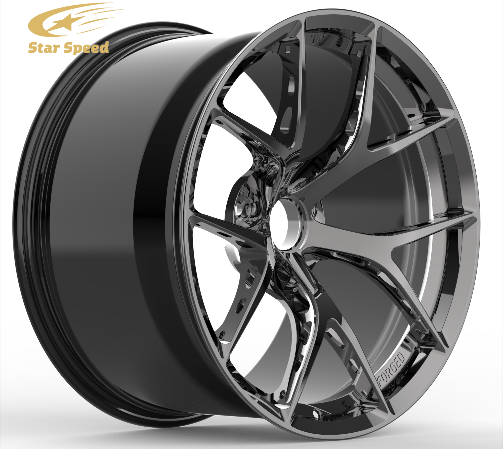 Star Speed DB Chrome Black Wheels 19"