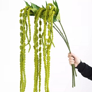 Décorations florales artificielles suspendues réalistes à 8 branches, comprenant des fruits verts, des fleurs de coque de galon et des baies de larmes d'amour, pour une ambiance de fête. - Product Image 1