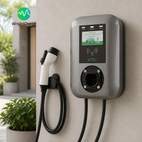 Estación de Carga para Vehículos Eléctricos en Edificios de Oficinas, Wallbox Nivel 2 AC, 7KW 22KW, OCPP, RFID, Tipo 2, CE, Control por Aplicación, Pantalla LCD, WrightCharge