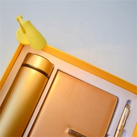 Ensemble cadeau de luxe pour bureau : thermos, carnet à couverture rigide en PU avec stylo et clé USB