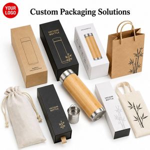 Custom Logo 500ml Bamboo Vacuum Insulated <b>Water</b> <b>Bottle</b> Stainless Steel Thermos <b>with</b> Tea <b>Infuser</b> Eco Friendly Business Gift - Product Image 3