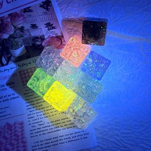 18mm Colorful Luminous Square Beads Acrylic Crack Ice Blocks for DIY Keychain Jewelry Making - Product Image 1