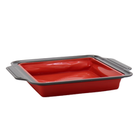 Moule à gâteau carré en silicone de qualité alimentaire, avec cadre en acier au carbone pour brownies et blondies