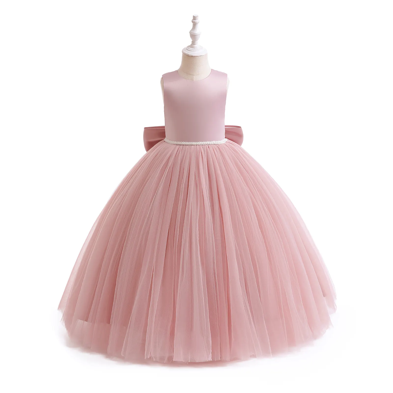 Vestido de baile de casamento de alta qualidade, lindos vestidos de renda de tule, moda formal princesa, novo design, vestido de baile para meninas, flor