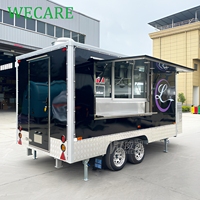 Remorque de bar mobile WECARE, camion de restauration rapide entièrement équipé pour la vente de glaces, café, pizzas, crêpes, avec équipement de cuisine complet