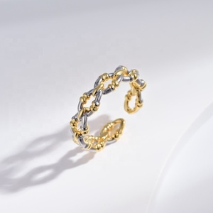 custom plata 925 sterling silver chain open <b>dainty</b> <b>ring</b> unique wedding zirconia promise 18k hip hop engraving <b>rings</b> for women - Product Image 5