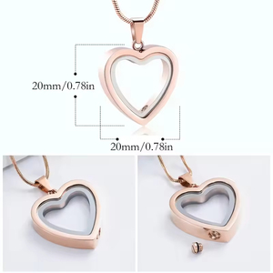 Cam kremasyon takı kolye için Pet külleri kalp anıt loashes külleri için paslanmaz çelik Urn Urn Urn köpek kedi külleri - Product Image 2