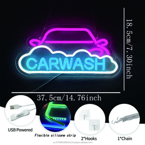 Hanging <b>LED</b> neon sign Russian car wash shop sign indicator indoor outdoor ambient light Russian luminous <b>letters</b> 5V - Product Image 3