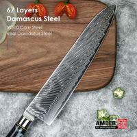 Ensemble de couteaux de cuisine en acier Damas VG10 avec manche en résine noire