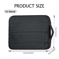 Housse pour ordinateur portable durable et portable de 13/14/15,6 pouces, résistante aux chocs, imperméable, en polyester, avec sangles noires