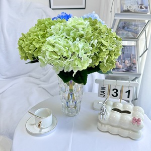 Fleurs artificielles Queyiyi, hydrangea à 5 têtes en soie, décoration de mariage, accessoires pour la maison, photographie - Product Image 3